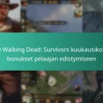 The Walking Dead: Survivors kuukausikortin bonukset pelaajan edistymiseen